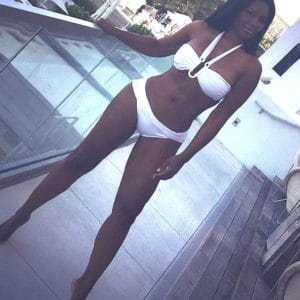 Kenya Moore body in a white bikini