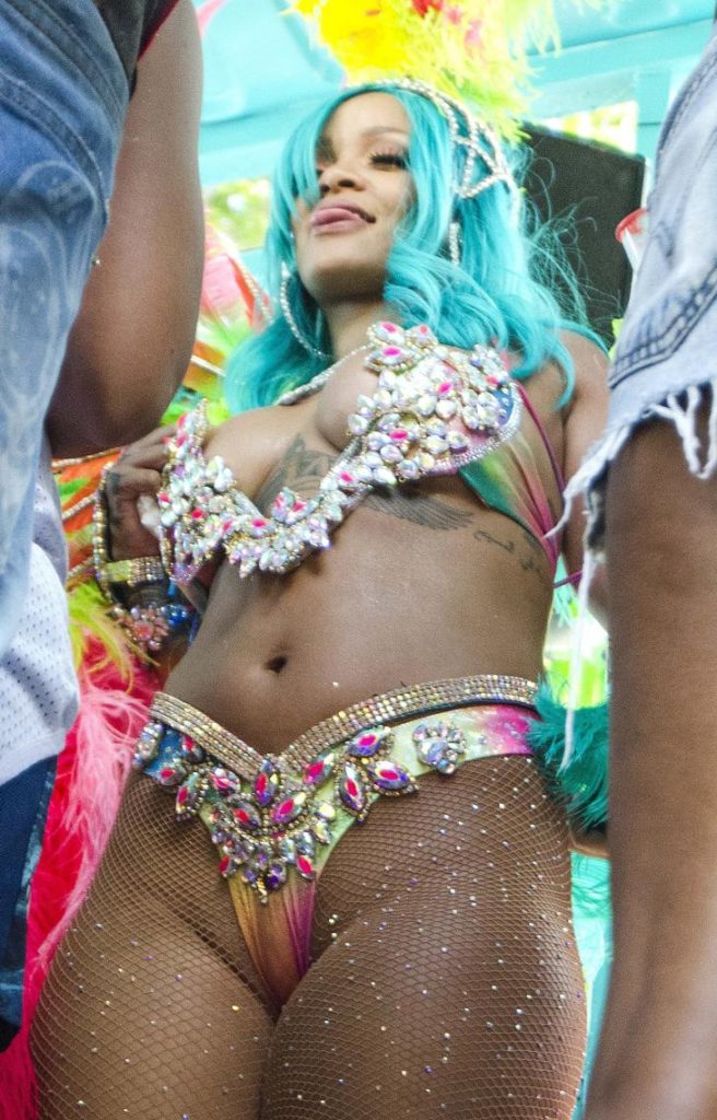 Rihanna in the Barbados Festival flaunting her body