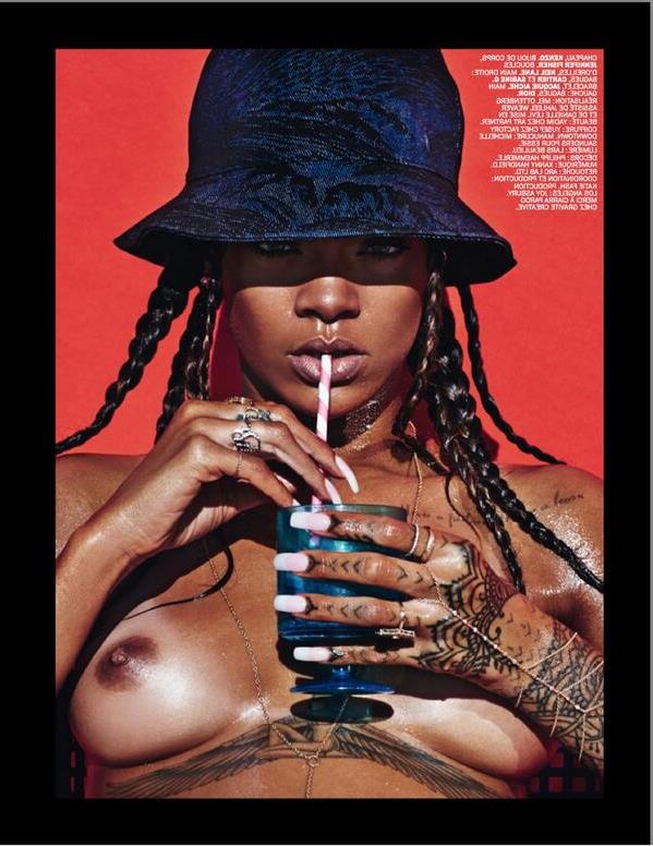 Rihanna topless magazine spread