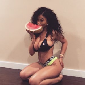urban model india love eats watermelon while modeling