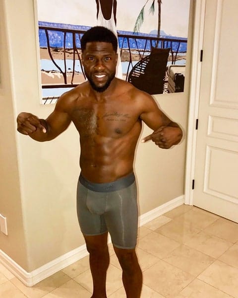 Kevin Hart in his boxers