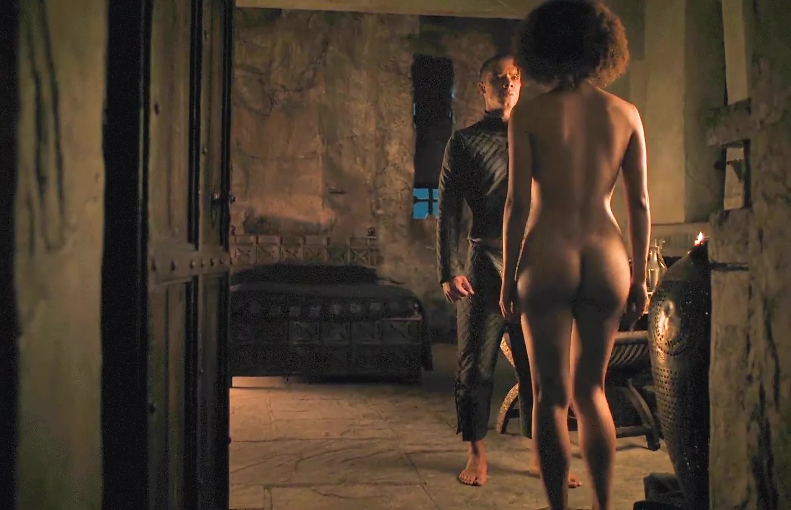 Nathalie Emmanuel nude scene in Game of Thrones.